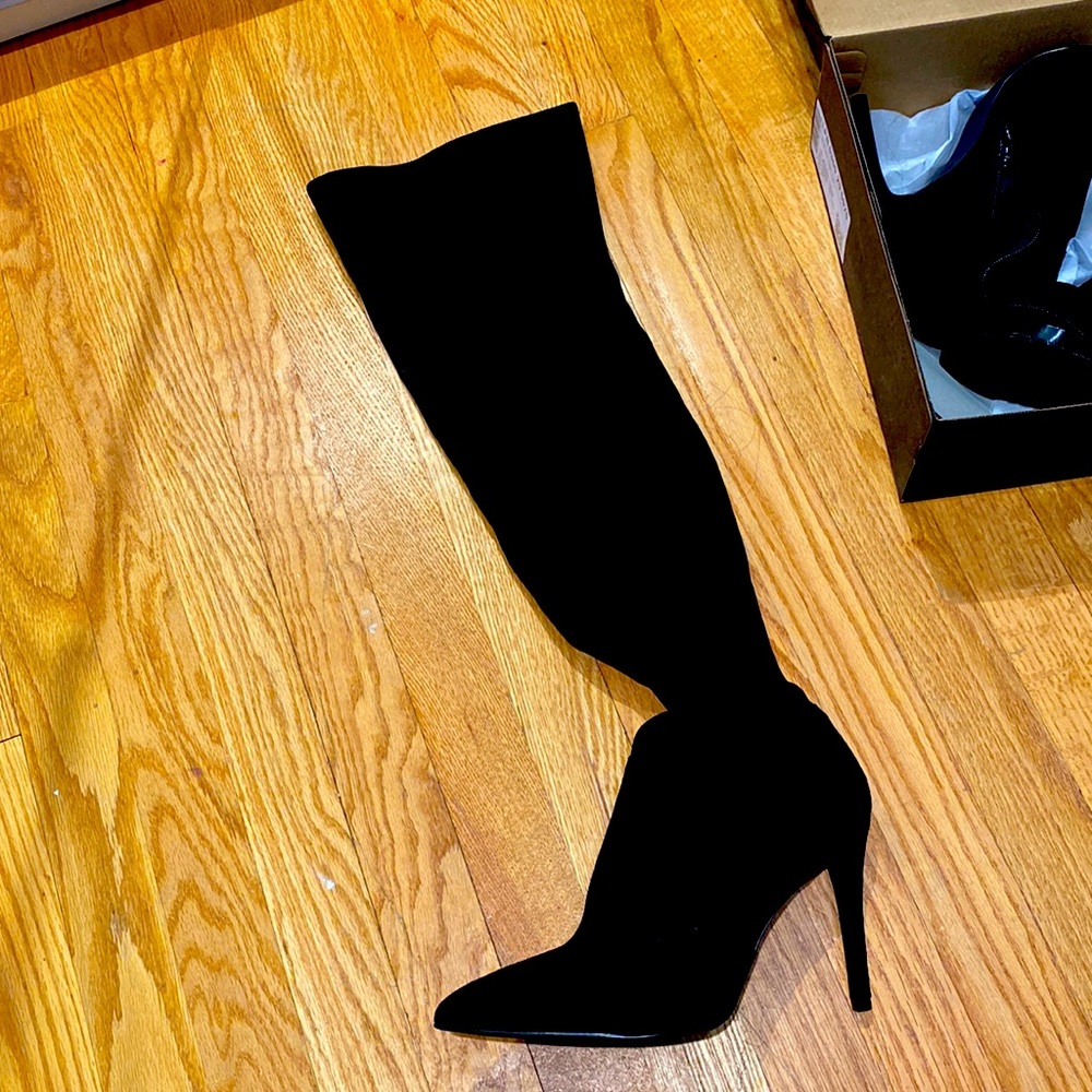 Suede over the knee high boots